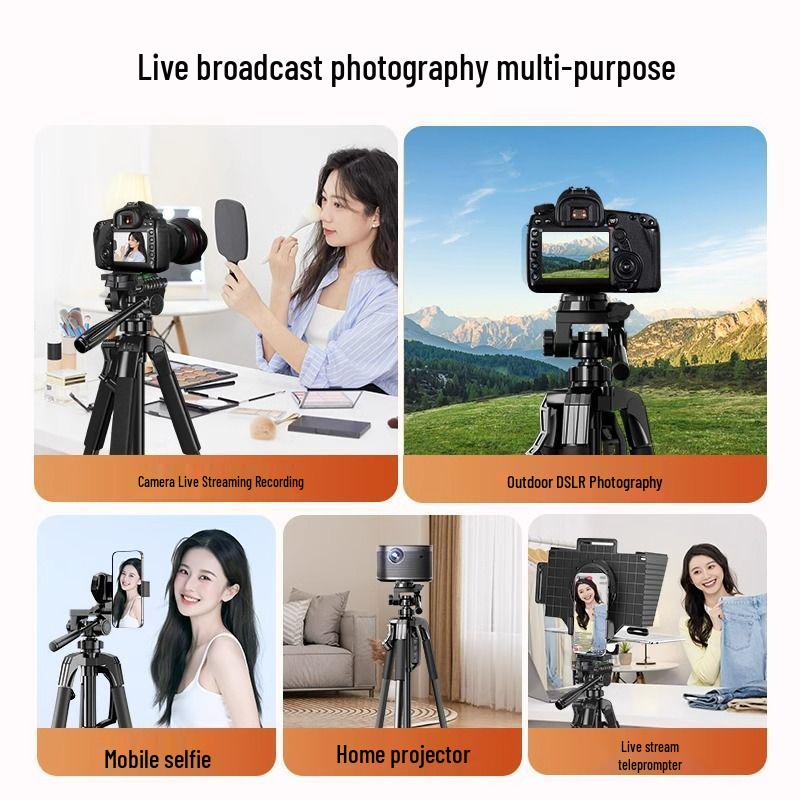 Universal Extendable Tripod with Light for Mobile Live Streaming & Online Classes