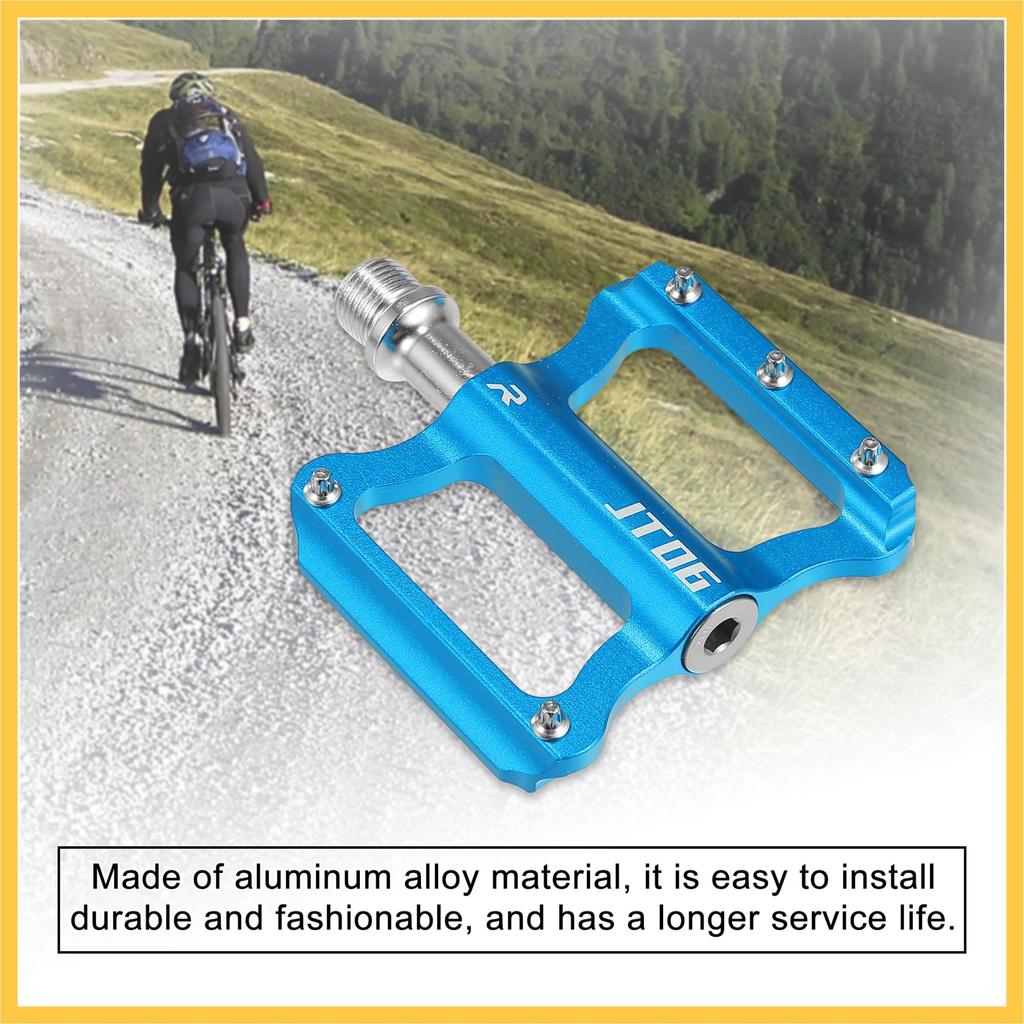 BULLSPANN Aluminum Alloy Rear Foot Flat Universal Compatible with Replacement Accessories Pegs, Pedals, Footrests, Replacement, Blue, 9/16" Axles,