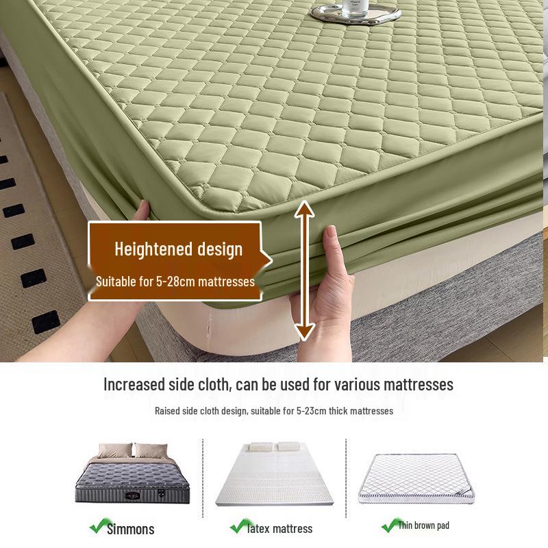 Düz Renk Kapitone Fitted Çarşaf: Toz Geçirmez, Leke Tutmaz, Yıkanabilir Yatak Koruyucu