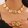 Necklace Earrings Set Exaggerated Snail Pendant And Earrings with Metallic Luster Bohemian Summer Party Jewelry for Beach Vacation And Party Wear
