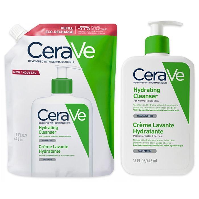 CeraVe Crème Lavante Hydratante Sans Parfum Éco-Recharge 473 ml