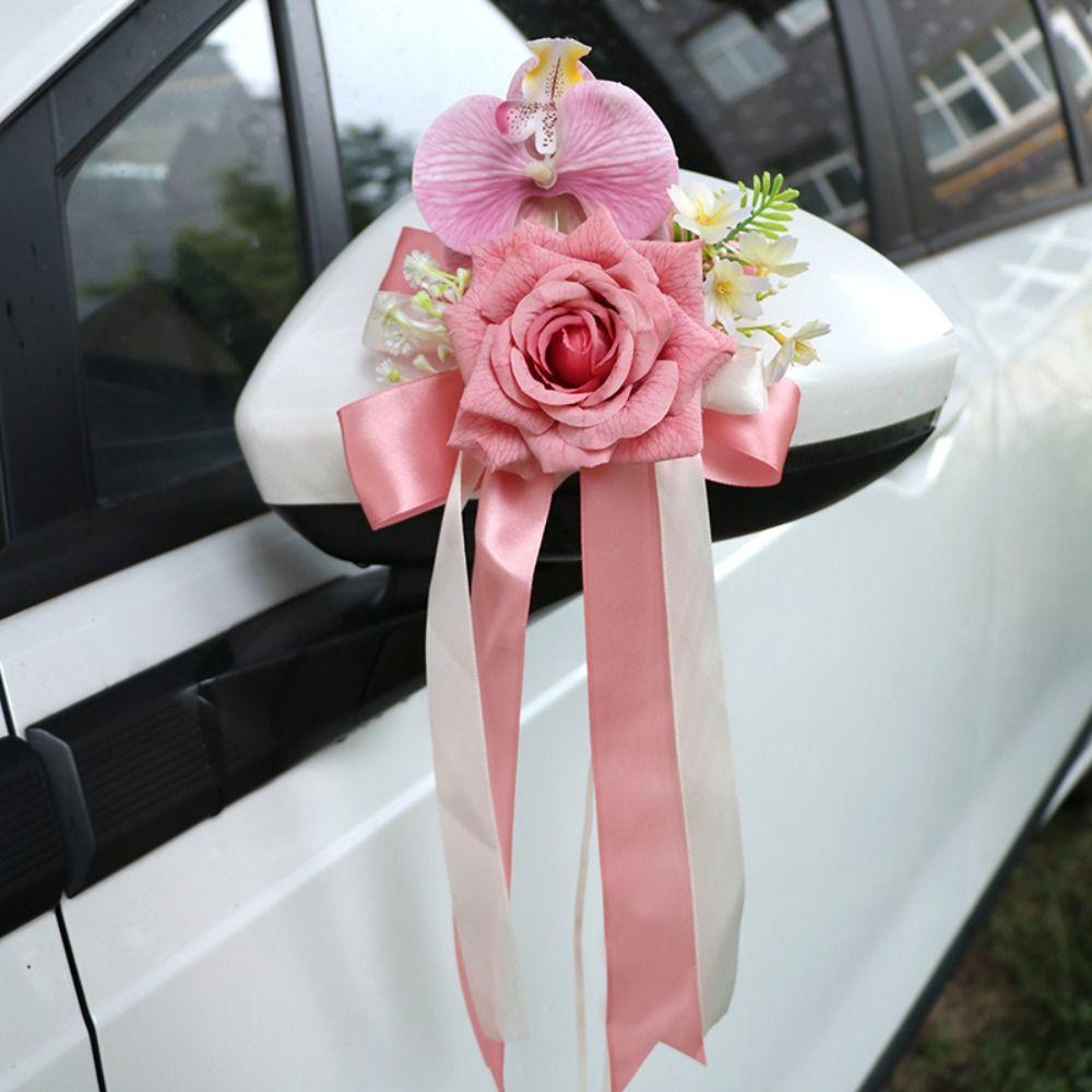 European Style Wedding Decor Ribbon Bow Car Decoration Bow Floral Ornaments  Wedding Party Layout