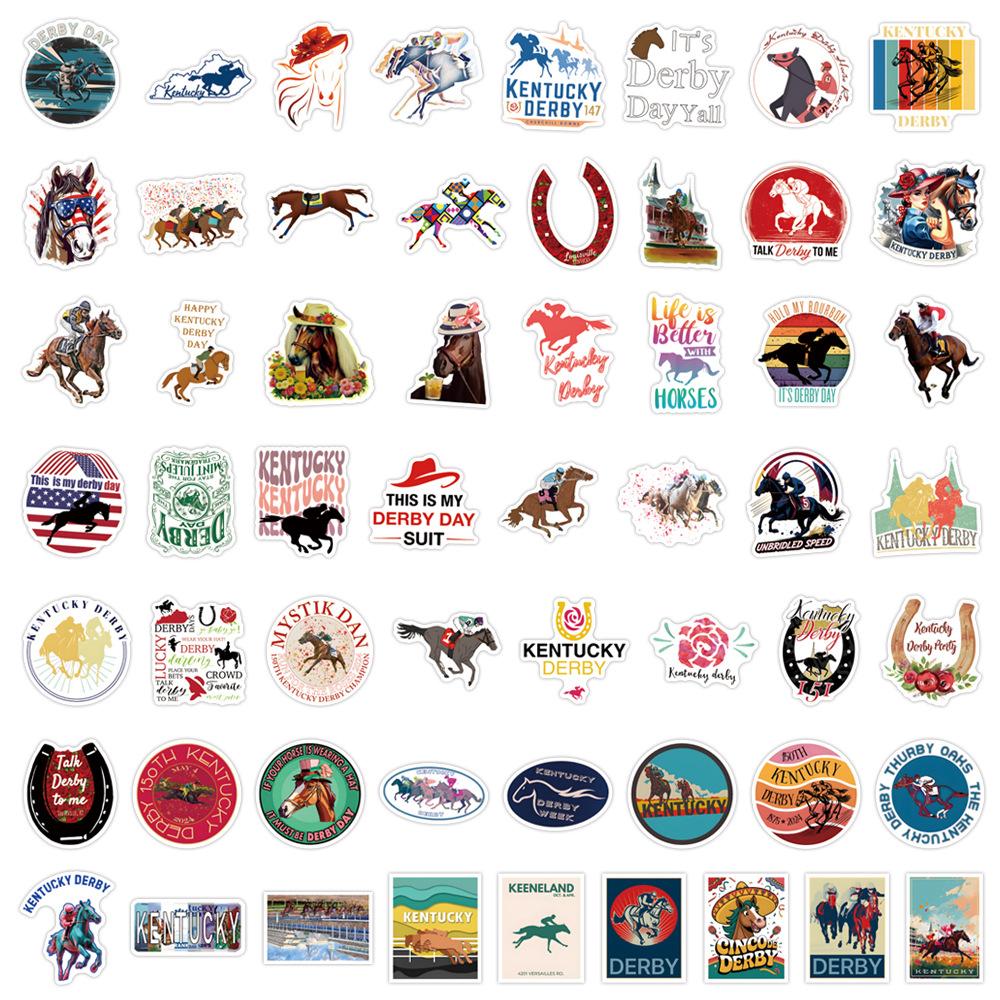 55 New Kentucky Derby Graffiti Stickers Scooter Suitcase Notebook Stickers