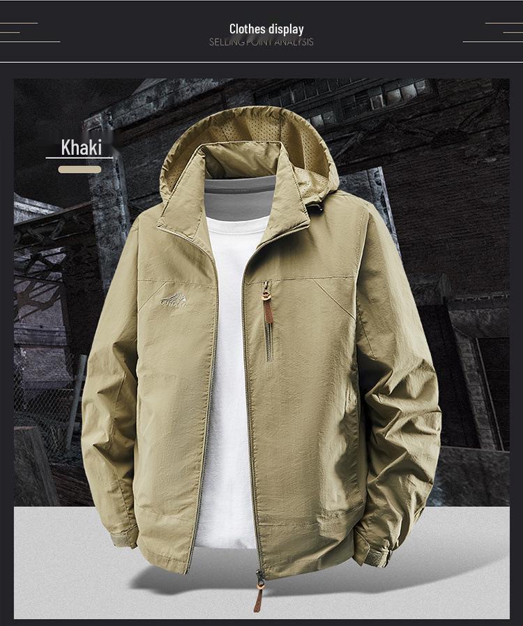 Men's Waterproof Windproof Hooded Jacket for Spring/Autumn - Style 8817