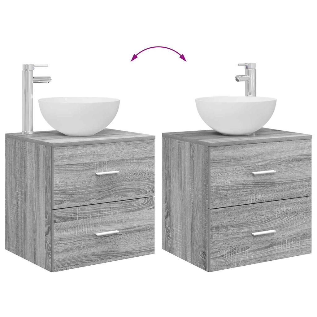 Bathroom Furniture Set 2 Pcs Grey Sonoma Particleboard