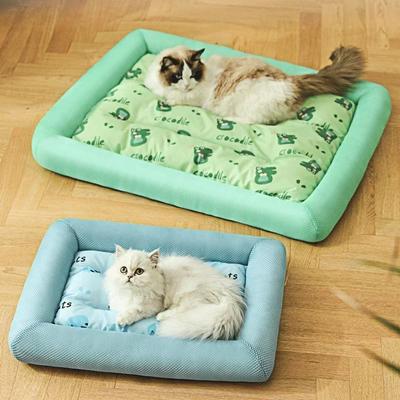 Haustier Katze Matte Hund Katze Schlafen Kühl Kalt Seide Matten Neu Sommer Kühlmatten für Hunde Katzen Atmungsaktive Hundeunterlage Nest Haustierbett Sofa