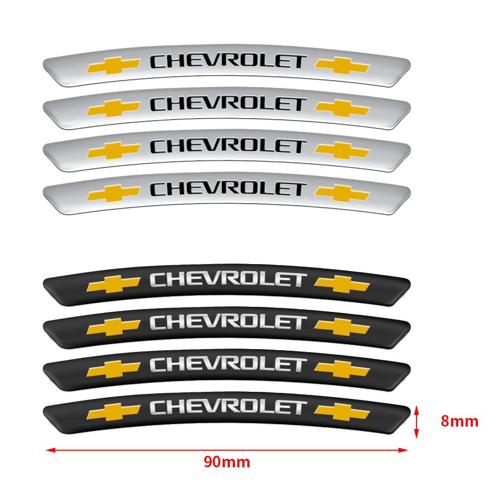 4 Stück 3D Styling Auto Radfelgen Augenbrauen Aluminium Aufkleber Autozubehör für Chevrolet Cobalt Captiva Trax Malibu Epica Silverado