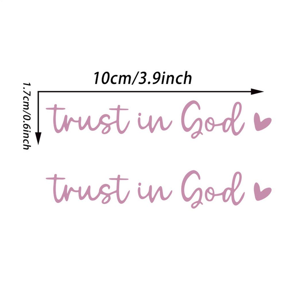 2pcs Rearview Mirror Decal Affirmation Car Stickers Trust In God Adhesive Mirror Decal Styling Decals Car Interior Decorations