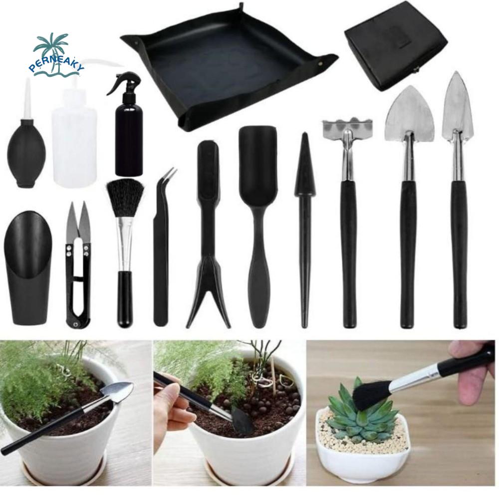 Stainless Steel Garden Planter Kit Waterproof Mat Pruning Shears Bonsai Tools Set Multi-functional Ergonomic Handle