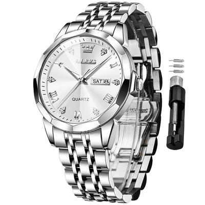 Herren Diamant Quarz Analog Uhr Business Wasserdicht Leuchtend Datum Stilvoll Beliebt
