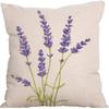 Plant and Flower Linen Pillowcase Purple Lavender Printed Pillow Cushion Cover Home Sofa