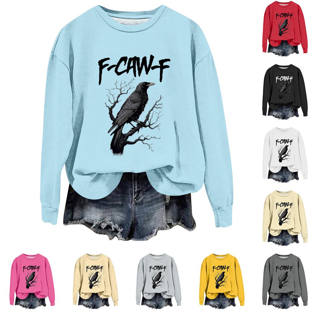 Women's Fashion Casual Long Sleeve Loose Printed Sweatshirt
