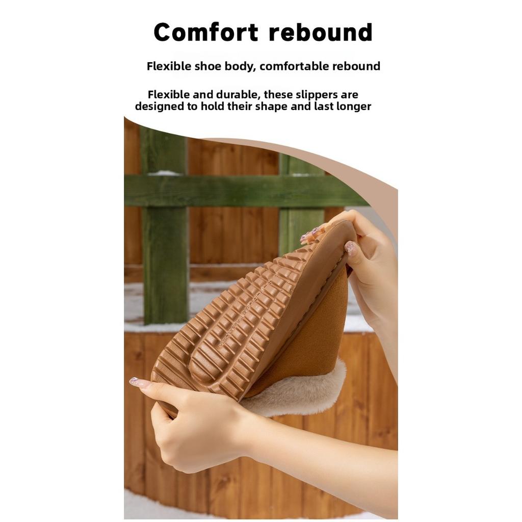 Plush Shoes for Women In Autumn and Winter, Thick Soled Bags, Cotton Shoes with Plush Insulation for Indoor and Outdoor Wear, Cotton Slippers