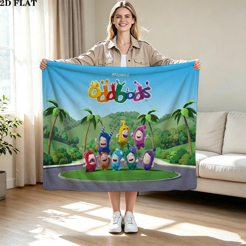 Oddbods Flanelldecke mit Aufdruck Hohe Qualität Warm Gemütlich Decke für Alle Jahreszeiten Perfekt für Geschenke Heimdekoration