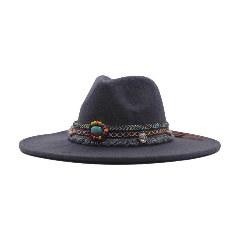 eBay European and American New Woolen Top Hat Minority Style Retro Big Brim Cm Jazz Hat