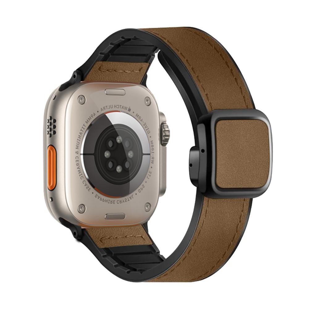 Strap for Apple Watch Band 45mm 44mm 49mm 42mm 40mm 41mm Magnetic Leather Bracelet Correa iWatch Series 9 8 7 6 5 4 3 SE Ultra 2