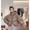 Winter Hooded Loose Puffer Jacket Thick Warmer Oversize Jacket Cotton Long Sleeve Zipper Padded Coat Female