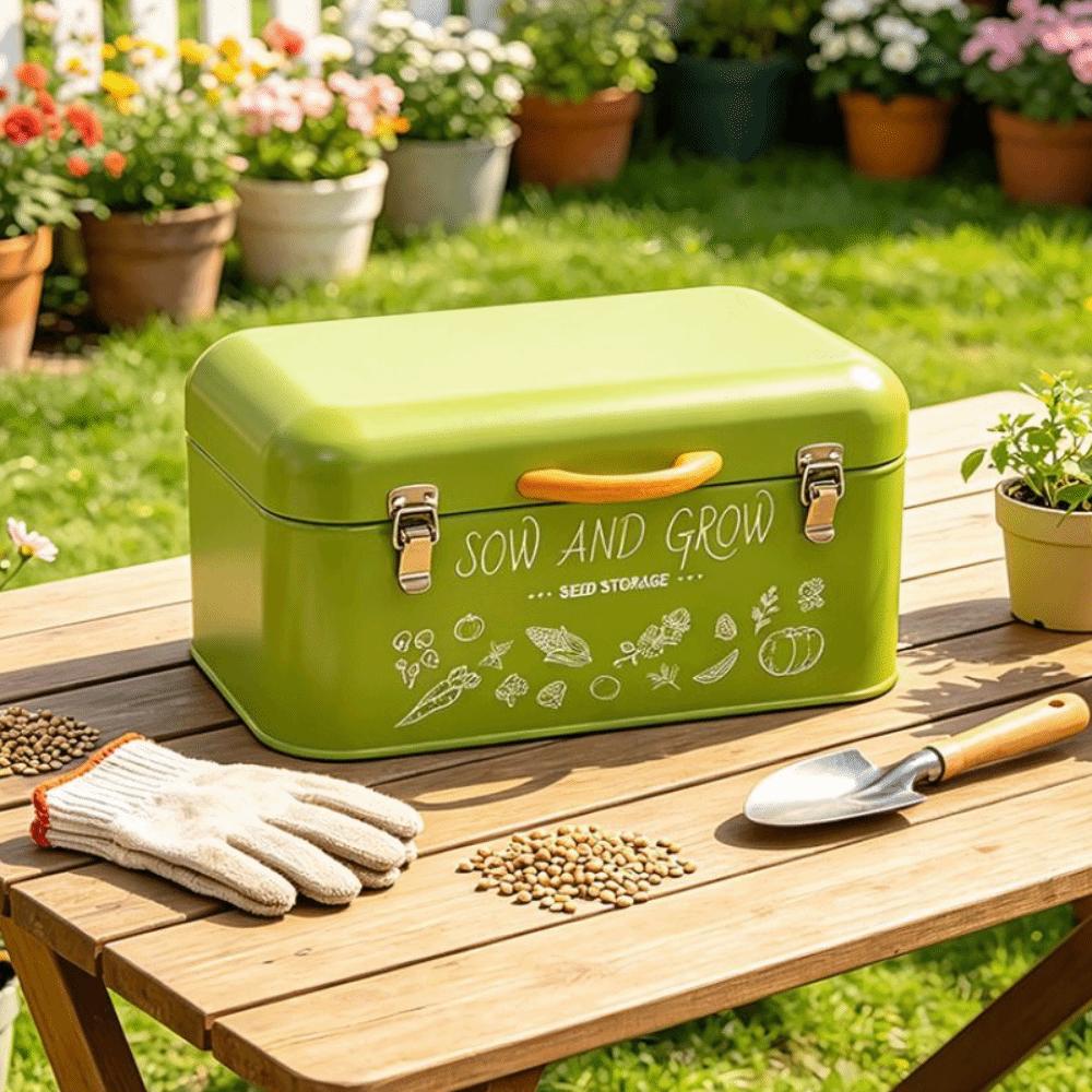 Metal Seed Storage Box Waterproof Storage Container Nordic Style Sorting Box Outdoor Gardening