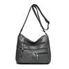 Sac à Bandoulière Grande Capacité Sac à Bandoulière pour Femmes Sac PU Multicouche pour Mère d'Âge Moyen