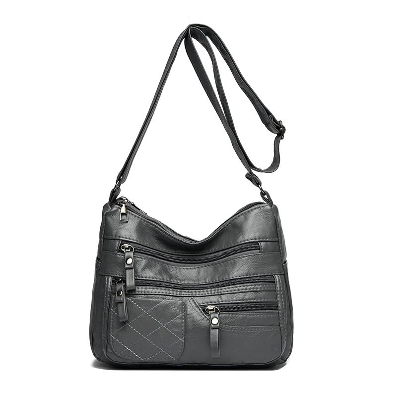 Large Capacity Shoulder Bag Women's Crossbody Bag Multi-Layer PU Middle-Aged Mother Bag