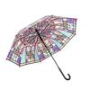 Parapluie vitrail église spot parapluie droit adulte parapluie transparent automatique trois plis motif fabricant vente en gros