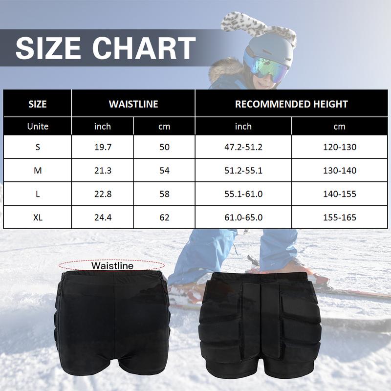 Lixada Winter Skiing Shorts Skating Pads Ice Skating Shorts 3d Protection For Butt And Tailbone Kids Hips Protective Pads