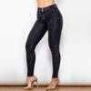 Shascullfites Jeans Fireveis Stretch Merke Middels Høyde Svart Denim Elastisk Push Up Jeans For Kvinner