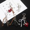 Aesthetic Keychain Charms,Heart Bows Bag Charm Pendant Sweet Heart Bows Keychains Charms Hanging Ornament for Womens