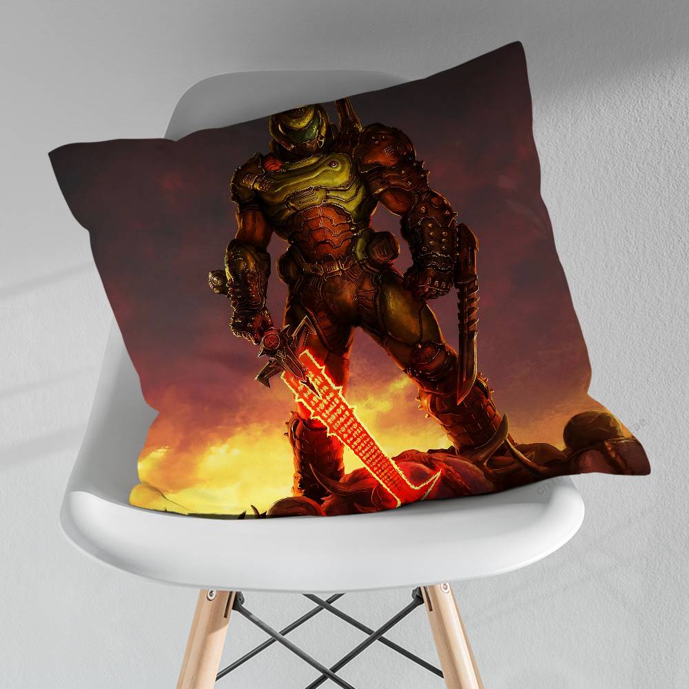 Cool Game DDoom SSlayer Pillow Case For 30x30cm45x45cm55x55cm For Home Bedroom Decoration And Protector