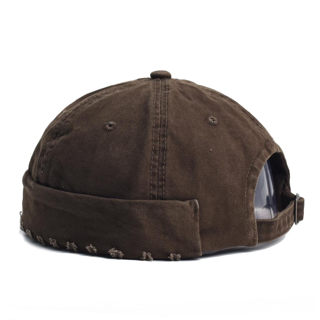 Berretto da Marinaio Vintage Cappello Senza Visiera Calotta Cranio Cotone Retrò Regolabile Colore Unico Estate Autunno Primavera Hip Hop Moda