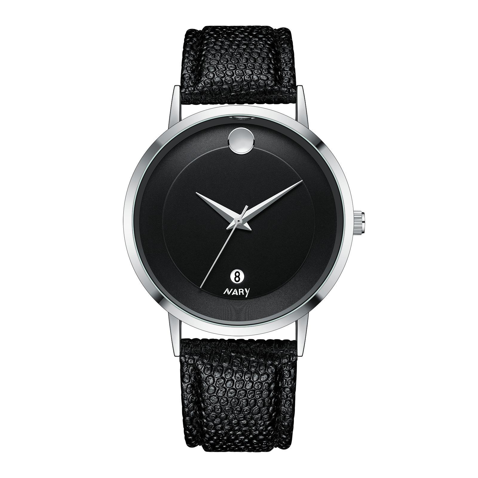 Men s fashion casual single calendar belt waterproof stall quartz watch, can