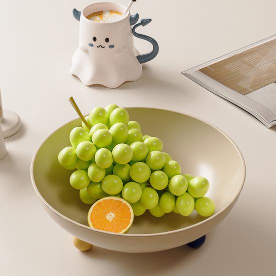 Frutero para encimera de cocina, Cesta de almacenamiento de plástico grande con soporte, Bol de servir multifuncional para centro de mesa de mesa de comedor