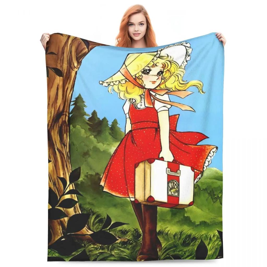 Candy Candy Manga Fleece Blankets Drama Adventure Custom Throw Blankets for Sofa Bedding Lounge