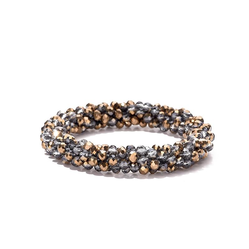 LOVBEAFAS Boho Elastic Bracelets & Bangles For Women Vintage Stretch Bohemian Femme Crystal Glass Beads Bracelets Party Zircon
