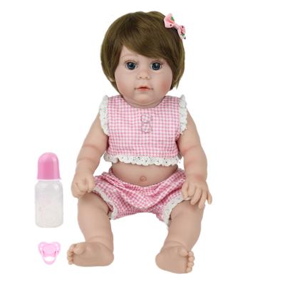 17inch Reborn Baby Doll Pink Princess Girl Full Vinyl Lifelike Realistic Silicone Kids Toy