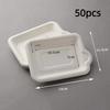 50Pcs Thickened Paper Plates Square Fruit Plate New Small Bowl Tray Set  Picnic Birthday Party