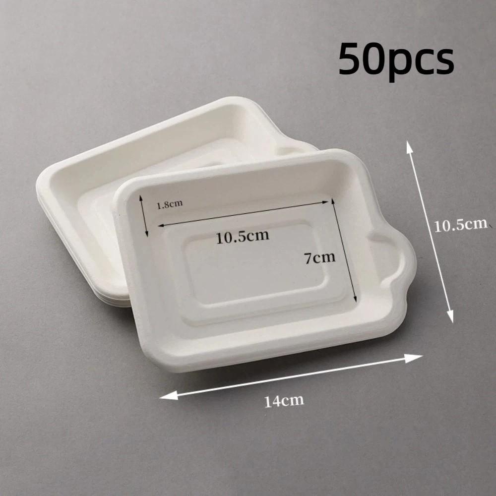 50Pcs Square Cake Tableware Thickened Fruit Plate New Paper Plates Picnic Birthday Party