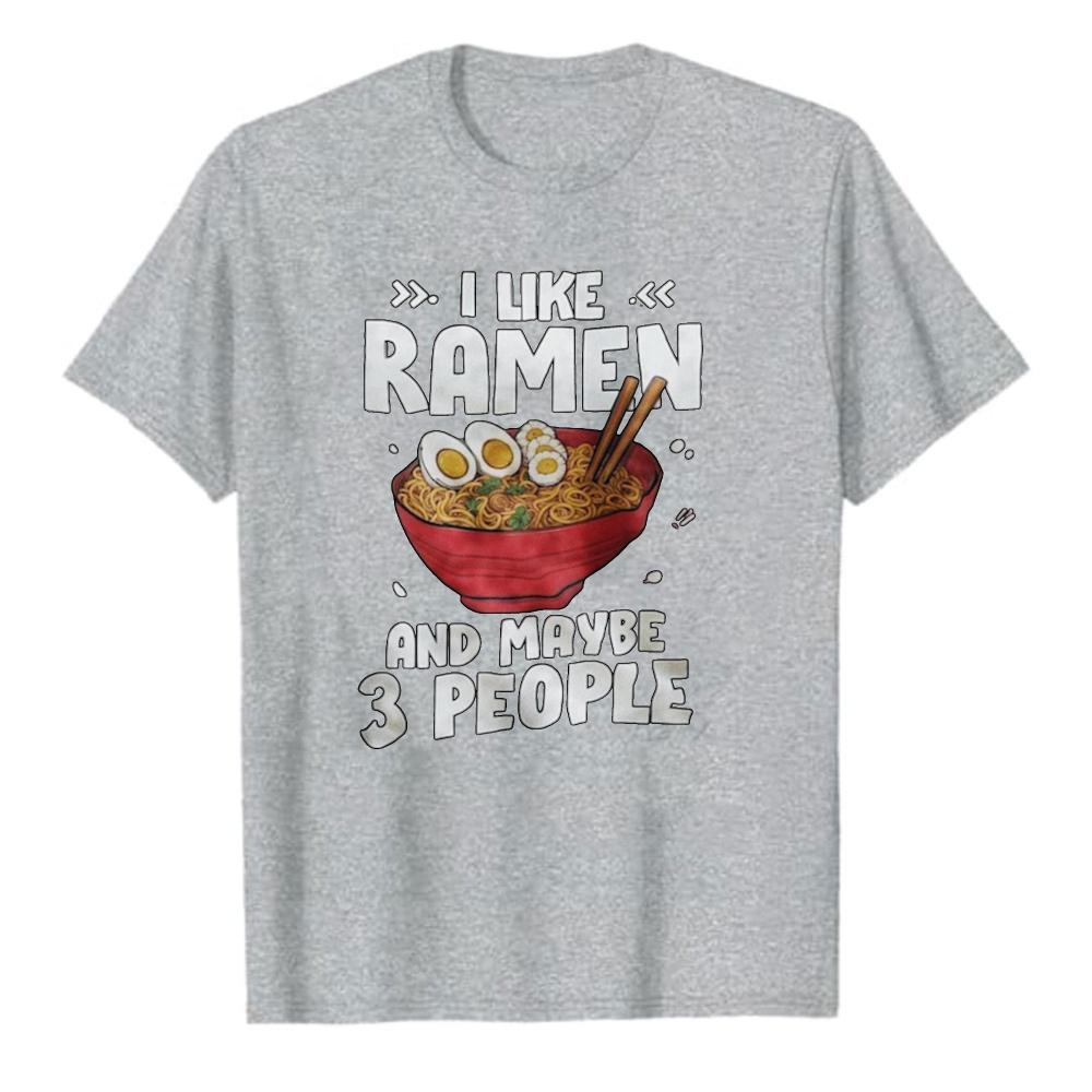 Vintage RaUnisex Lover Cotton Tshirt Japanese Noodles Design Short Sleeve Crew Neck Casual Fit Funny Text Graphic Tee for Unisex Women