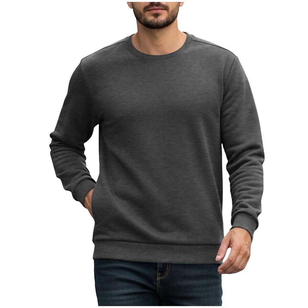 Herren Winter Schweres Plus Samt Rundhals Sweatshirt - Locker Lässig Sport Außenbekleidung
