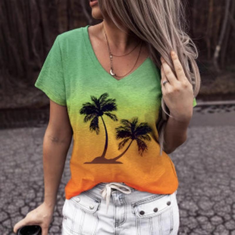 Повседневный топ с V-образным вырезом и коротким рукавом — фото 4