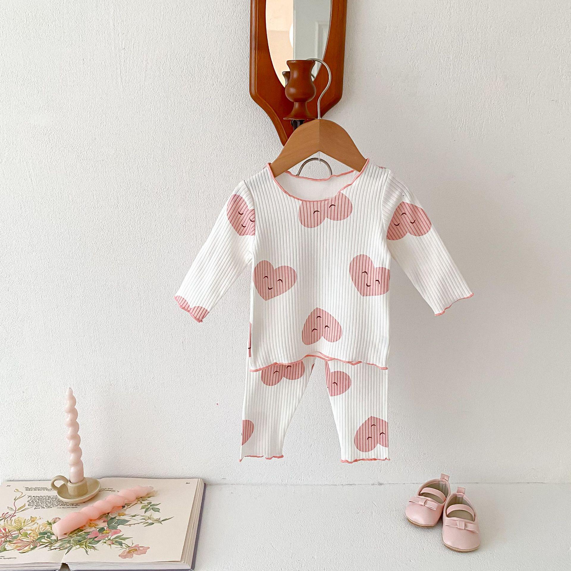 

Комплект из двух предметов для девочки с длинными рукавами и оборками по краям 2024 года 80 cm белый