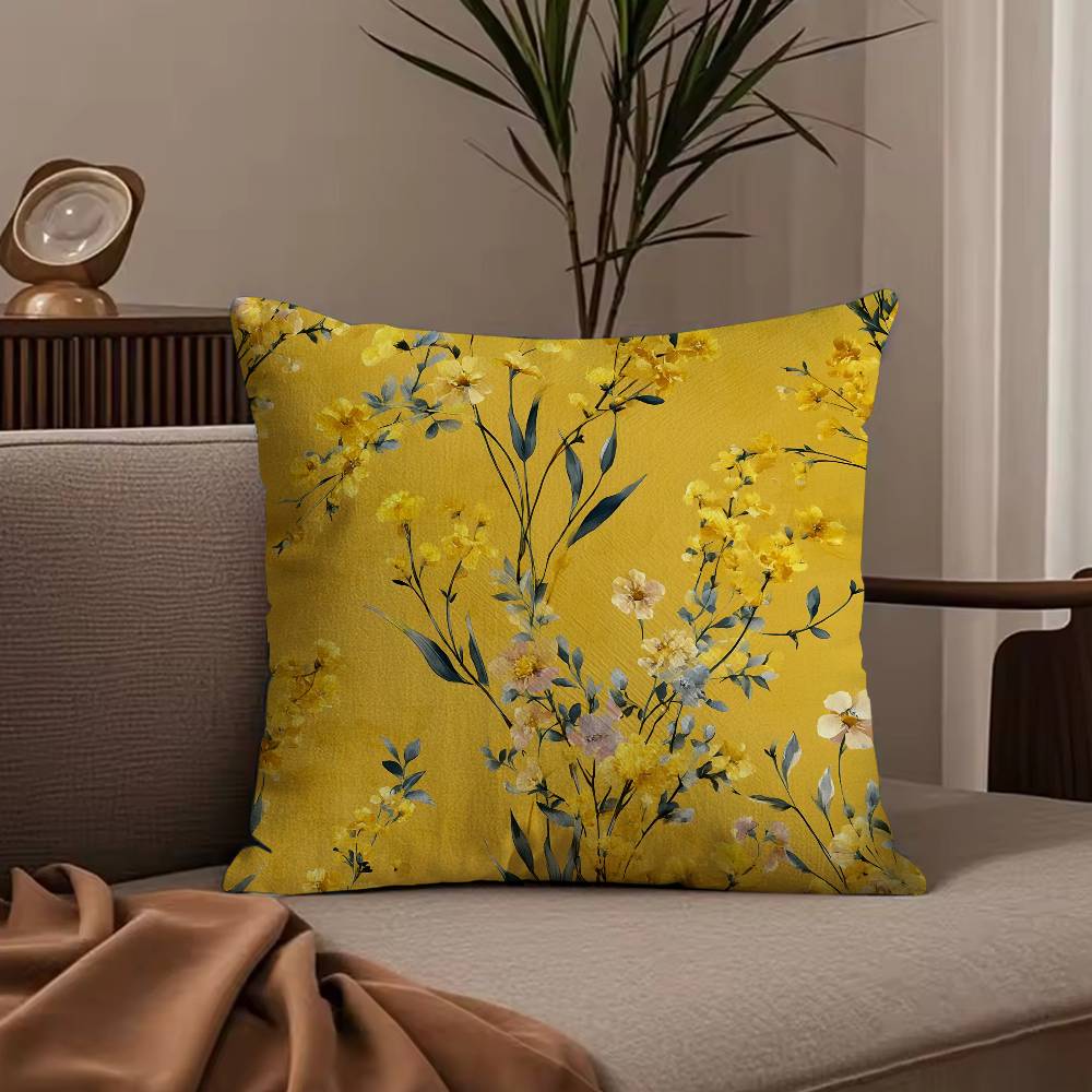 

Style Art Niche Fresh Prints Pillow Case Anti-dustmite Pillowcase Invisible zipper silky short plush Sofa cushion cover 12x12Inch