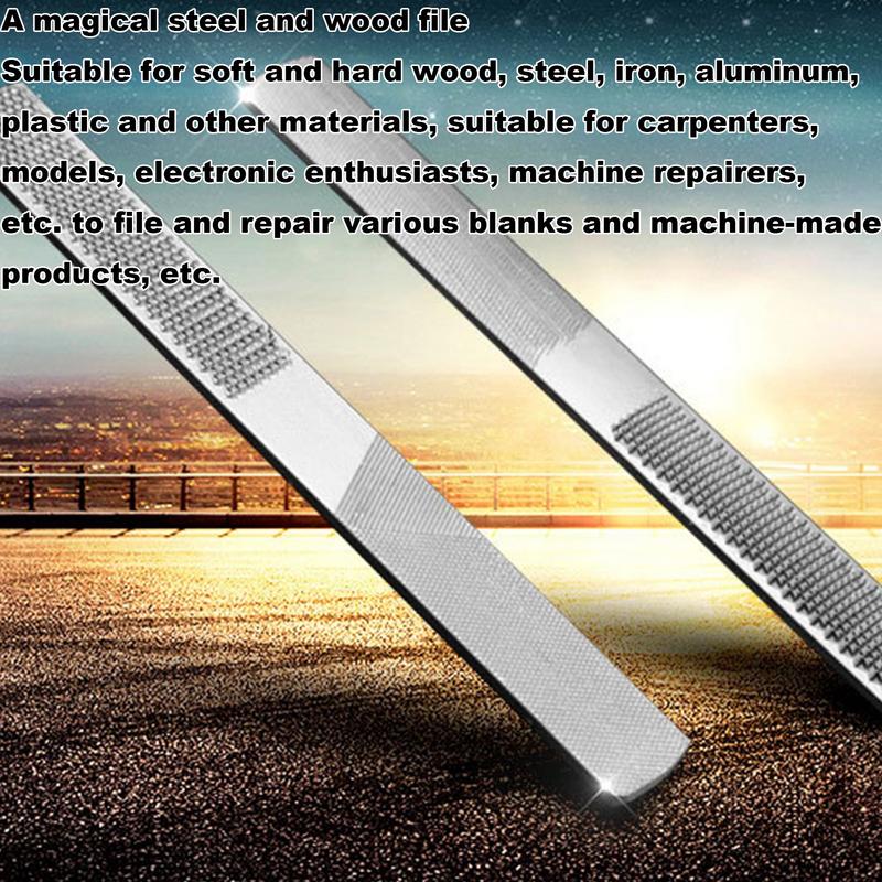 Woodworking File 4-in-1 Small Wood Files Multifunctional Ergonomic Handle Steel Fine Serrated Metal Working Files Wood Crafts