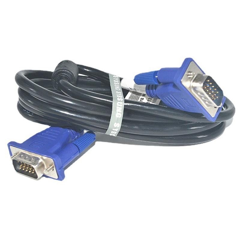 VGA 3 5 Cable Male To Male High Definition Computer Projector Monitor Video Data Cable with Magnetic Ring 1.5m