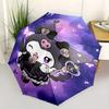 Kuromi Automatic Opening and Closing Parasol Compact Travel Umbrella with 8 Ribs for Women and Men Ideal Birthday/Christmas Gift, Outdoor Ac