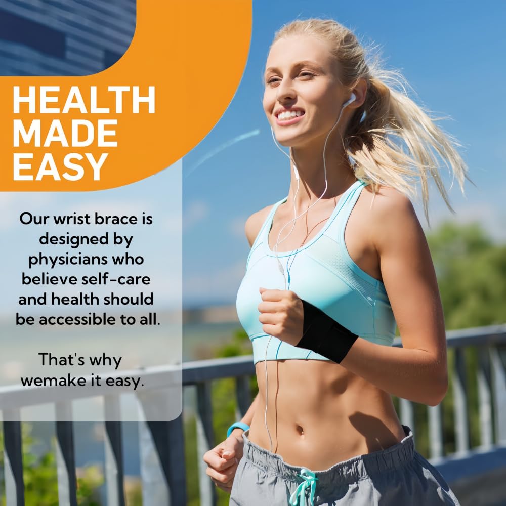 1 attelle de poignet élastique ultra fine, sangles de compression pour le poignet, pour le syndrome du canal carpien, l'arthrite, les tendinites, les entorses et les douleurs au poignet.