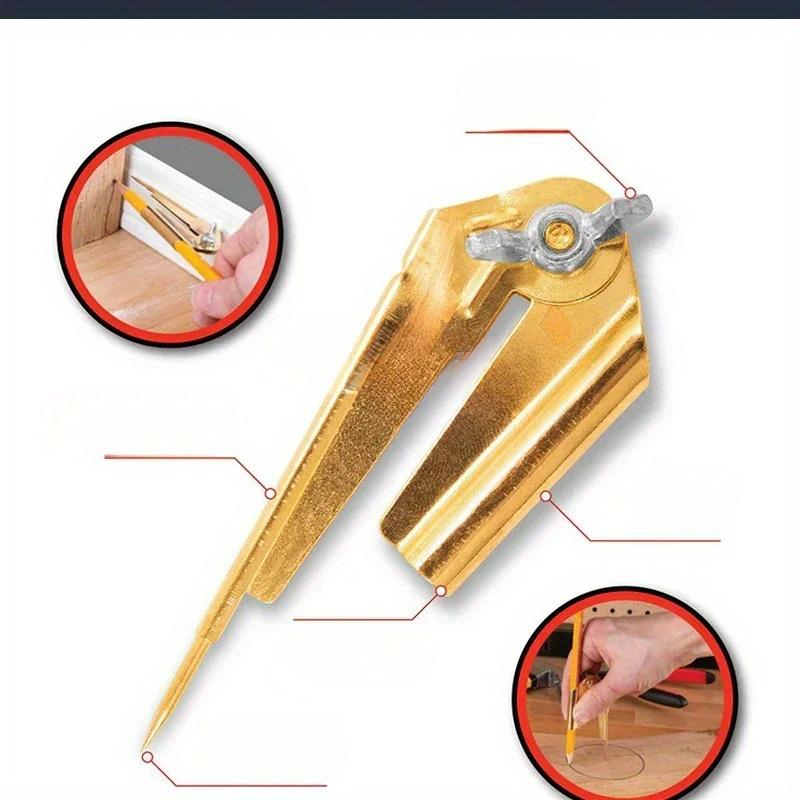 1pc Metal Scriber Compass, 180° Adjustable Wing Nut, Precision Woodworking Circle Scribing Tool for Drawing and Marking