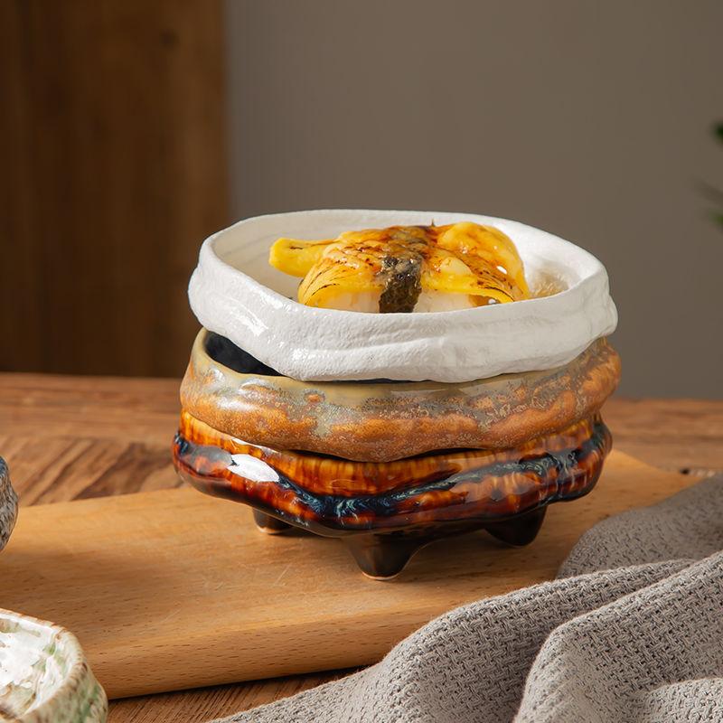 European Ceramic Salad Dessert Bowl Kitchen Shaped Cold Dish Snack Plate Dipping Saucer Candy Nuts Storage Tray Vintage Cutlery