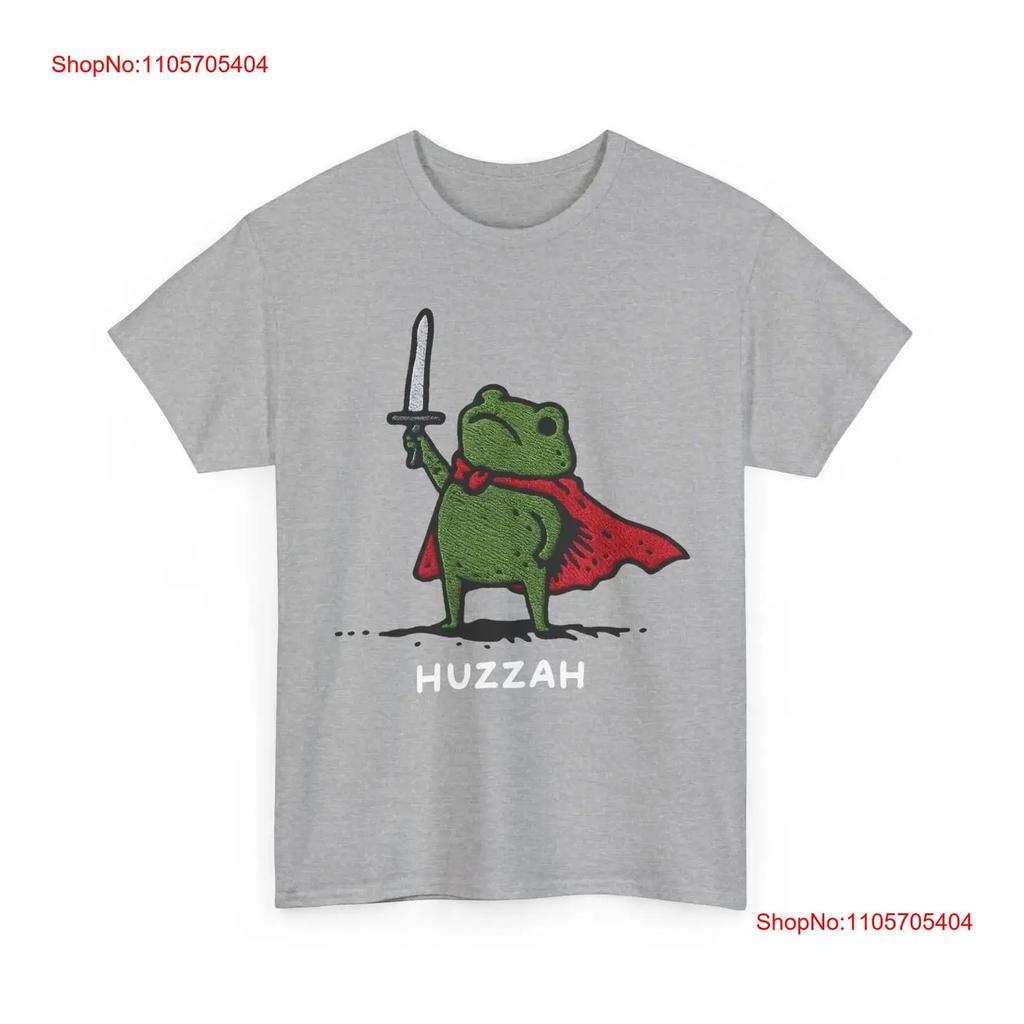 Huzzah Kikker Ridder Grappig Zwaard Meme Citaat T-shirt Vintage Grafisch Veelzijdig Ontwerper Kleding