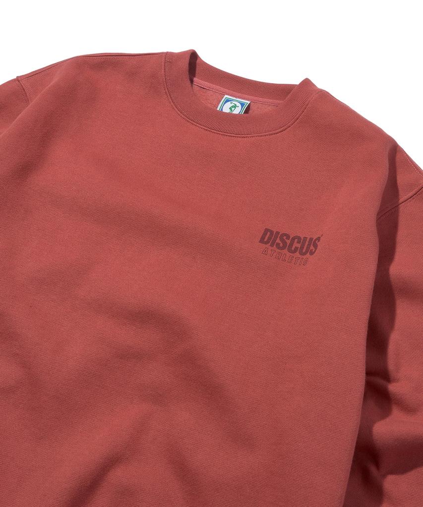 DISCUS ATHLETIC Brushed Regular Fit Vintage Logo Sweatshirt Brick Red